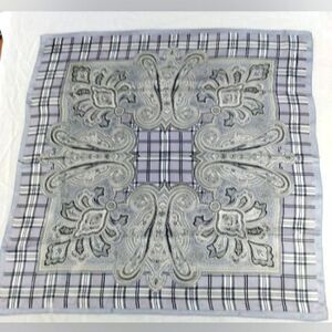 💯 Silk Scarf Plaid Paisley Vintage